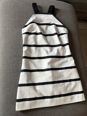 Zara Trafaluc Black and White Striped Dress with shorts under